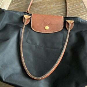 Longchamp Black and Brown Tote Bag
